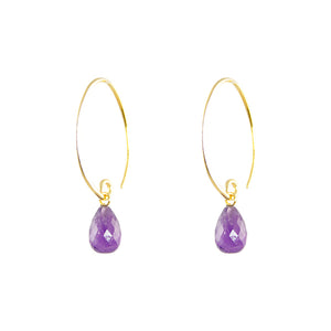 KenSuJewelry Wire GP Earrings with Amethyst 