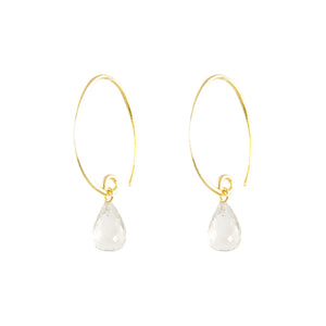 KenSuJewelry Wire GP Earrings with Crystal Quartz 